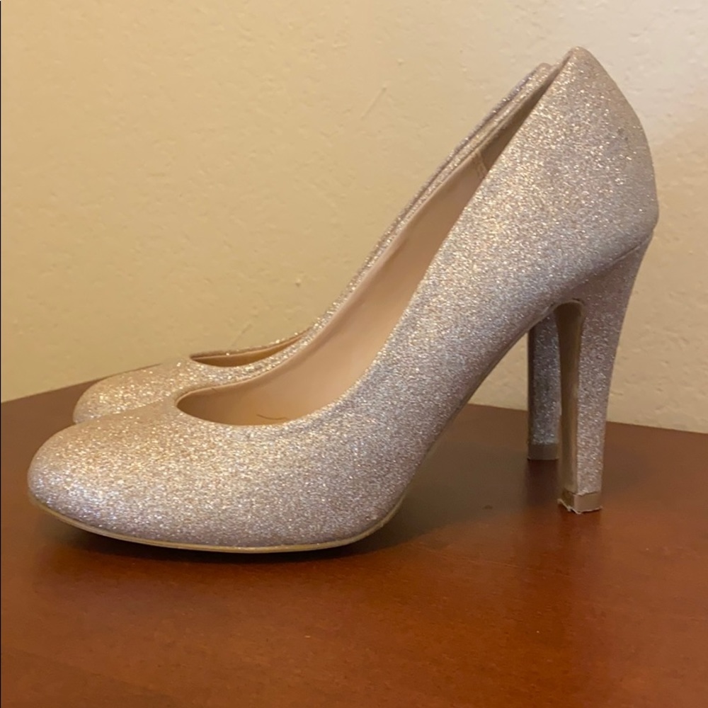 Champagne glitter heels